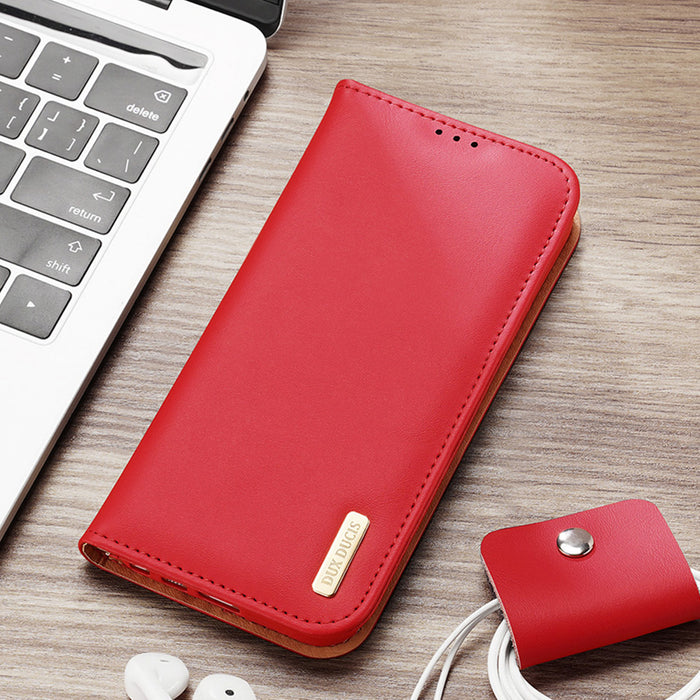 Dux Ducis Hivo case Samsung Galaxy S23+ flip cover wallet stand RFID blocking red
