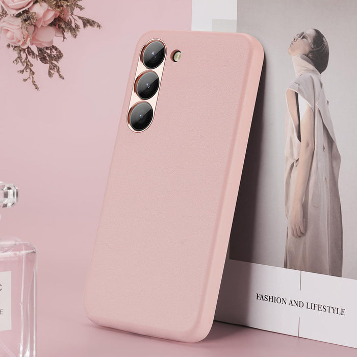 Dux Ducis Grit case for Samsung Galaxy S23+ elegant case made of artificial leather pink