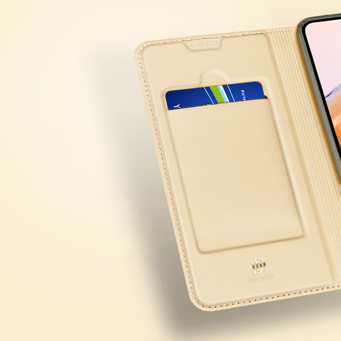 Dux Ducis Skin Pro Case For Xiaomi Redmi 11A / Poco C55 / Redmi 12C Cover Flip Card Wallet Stand Gold