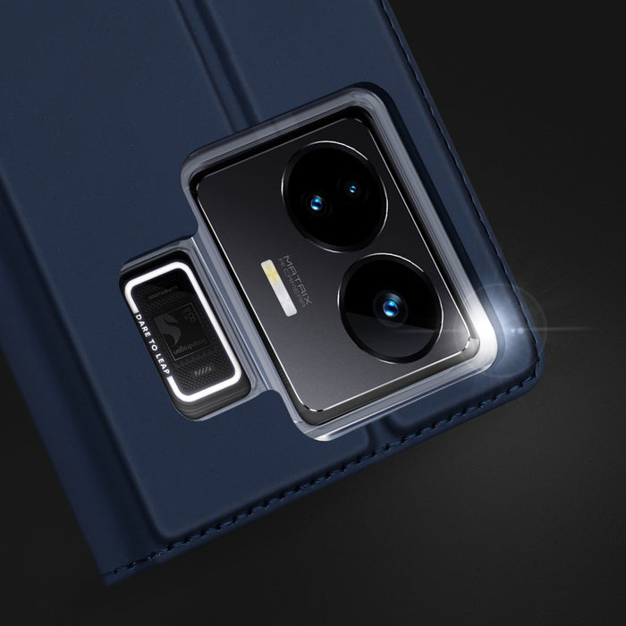 Dux Ducis Skin Pro Case For Realme GT Neo 5 / Realme GT3 Flip Cover Card Wallet Stand Black