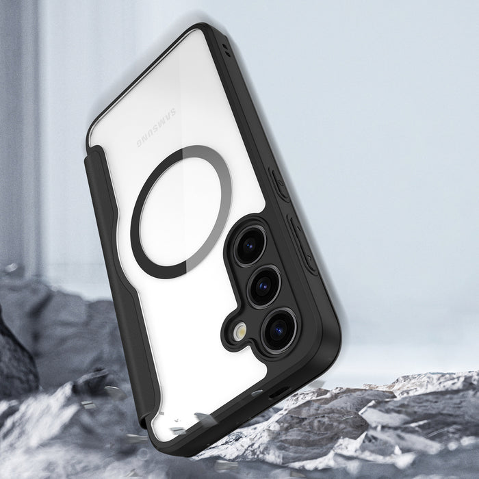 Dux Ducis Skin X Pro case for Samsung S24+ with magnetic ring and flap - black
