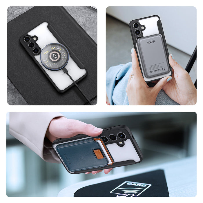 Dux Ducis Skin X Pro case for Samsung S24+ with magnetic ring and flap - black