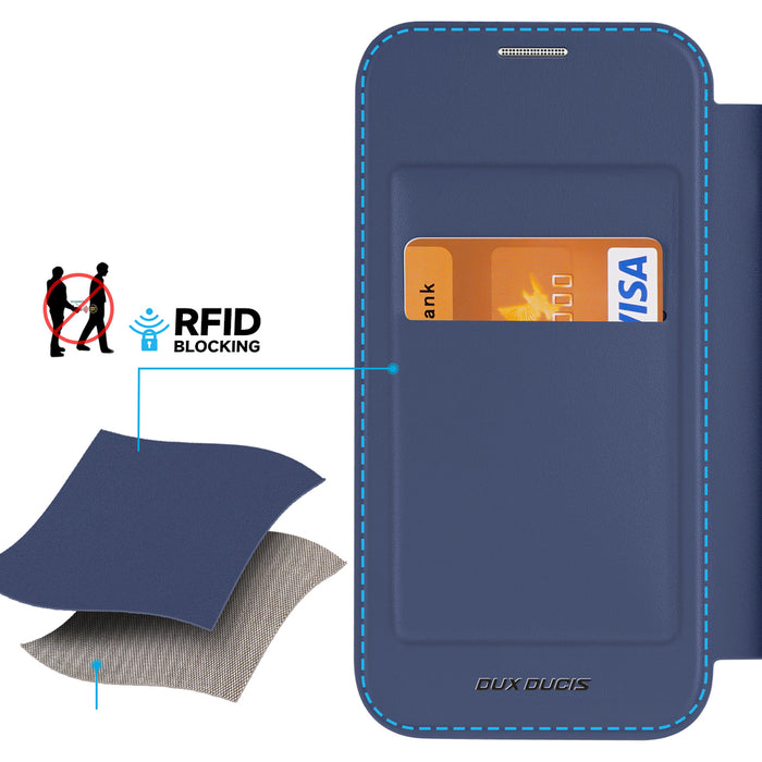 Dux Ducis Skin X Pro case for Samsung S24+ with magnetic ring and flap - blue