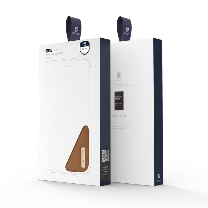 Dux Ducis Hivo case with flap and RFID blocker for Samsung Galaxy S24+ - brown