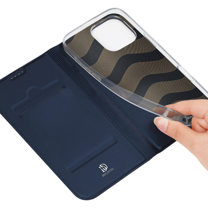 Dux Ducis Skin Pro iPhone 16 Pro Max Case with Flip and Card Slot - Blue