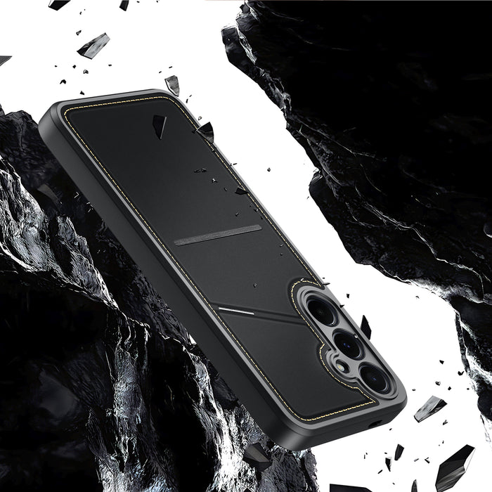 Dux Ducis Rafi II Case for Samsung Galaxy S25+ with Stand and Wallet - Black