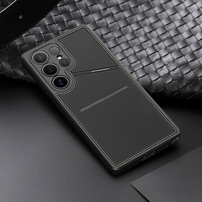 Dux Ducis Rafi II Case for Samsung Galaxy S25 Ultra with Stand and Wallet - Black