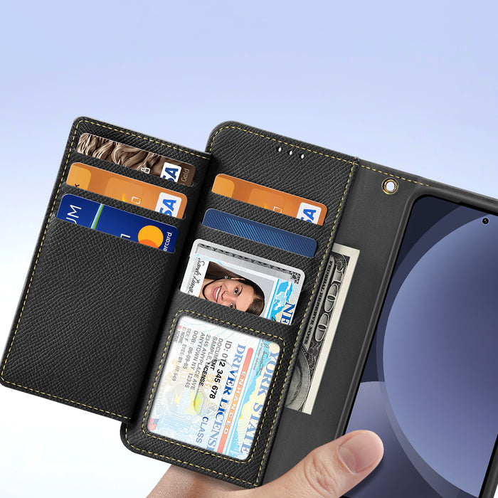 Dux Ducis Lawa Leather Case for Samsung Galaxy S25+ with Detachable Magnetic Wallet - Black