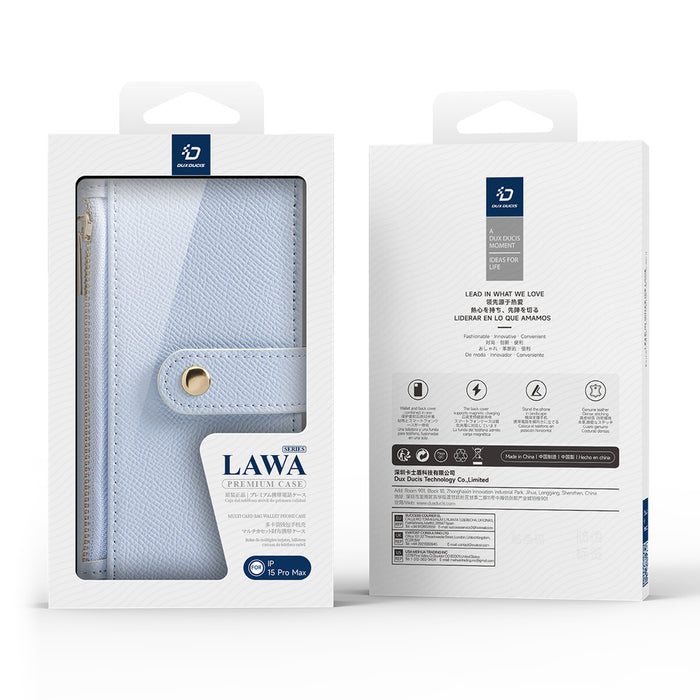 Dux Ducis Lawa Leather Case for iPhone 15 Pro - Blue
