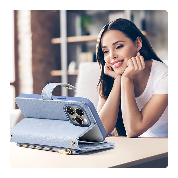 Dux Ducis Lawa Leather Case for iPhone 15 Pro Max - Blue