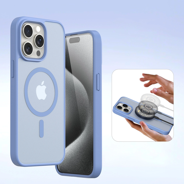 Dux Ducis Lawa Leather Case for iPhone 15 Pro Max - Blue