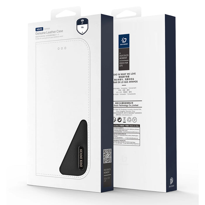 Dux Ducis Hivo iPhone 16e Case with Flip and RFID Protection - Black