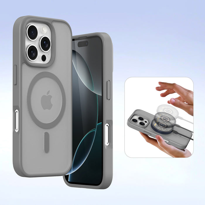 Dux Ducis Lawa iPhone 16 Pro Leather Case with Detachable Magnetic Wallet - Gray