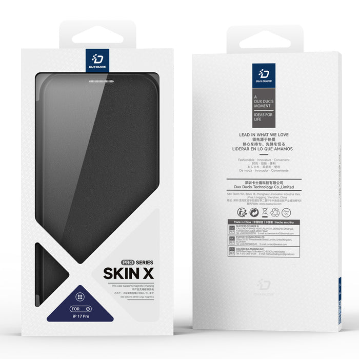 Dux Ducis Skin X Pro Case for iPhone 17 Pro with Wallet, MagSafe Compatible - Black