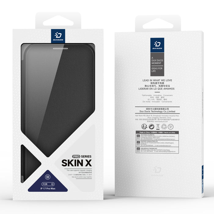 Dux Ducis Skin X Pro Case for iPhone 17 Pro Max with Wallet, MagSafe Compatible - Black