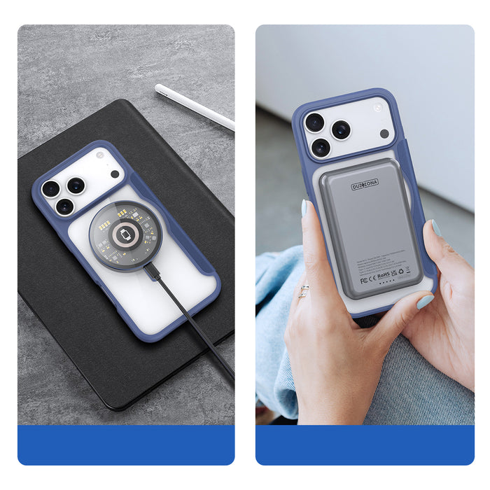 Dux Ducis Skin X Pro iPhone 17 Pro Max Case with Wallet, MagSafe Compatible - Blue