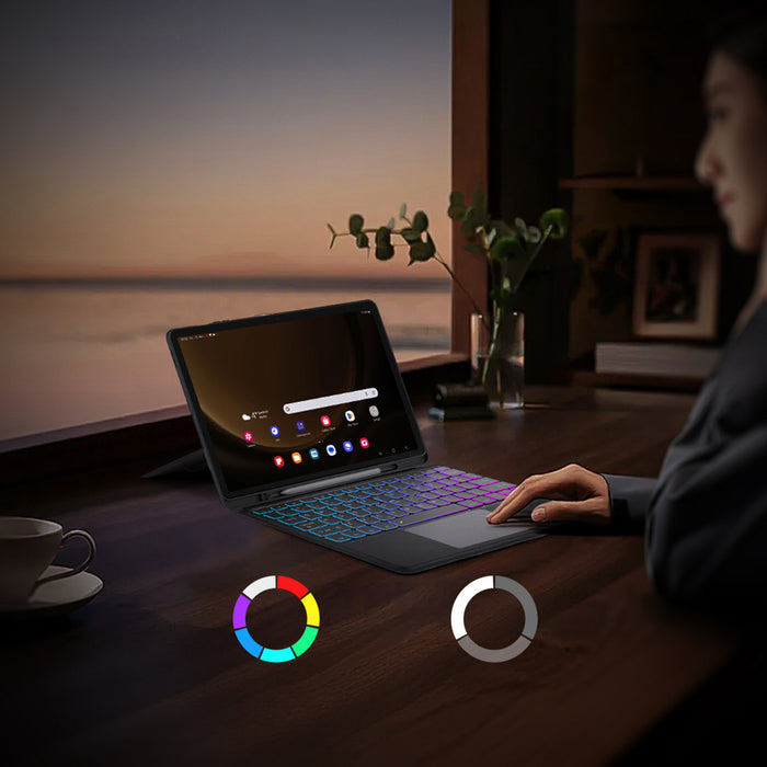 Dux Ducis (DK series) Keyboard Case for Samsung Tab S10 FE+ (Plus) with Backlight - Black