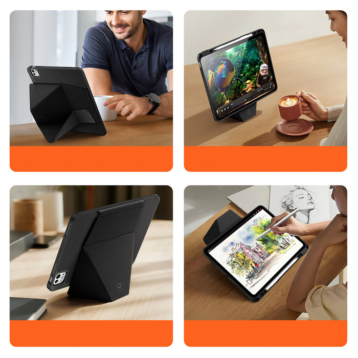 Dux Ducis Vers iPad Pro 13" (2024/2025) Case with Stand and Apple Pencil Holder - Black