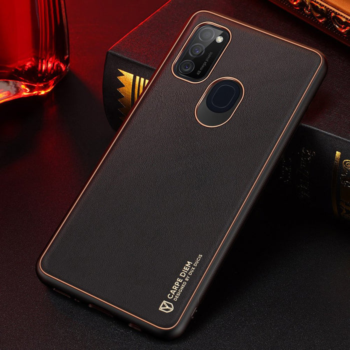 Dux Ducis Yolo elegant case made of soft TPU and PU leather for Samsung Galaxy M30s black