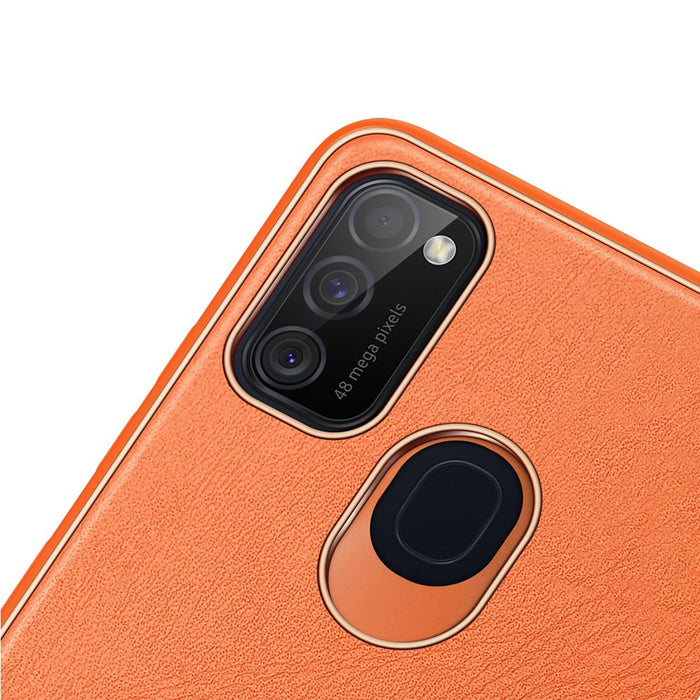 Dux Ducis Yolo elegant case made of soft TPU and PU leather for Samsung Galaxy M30s orange