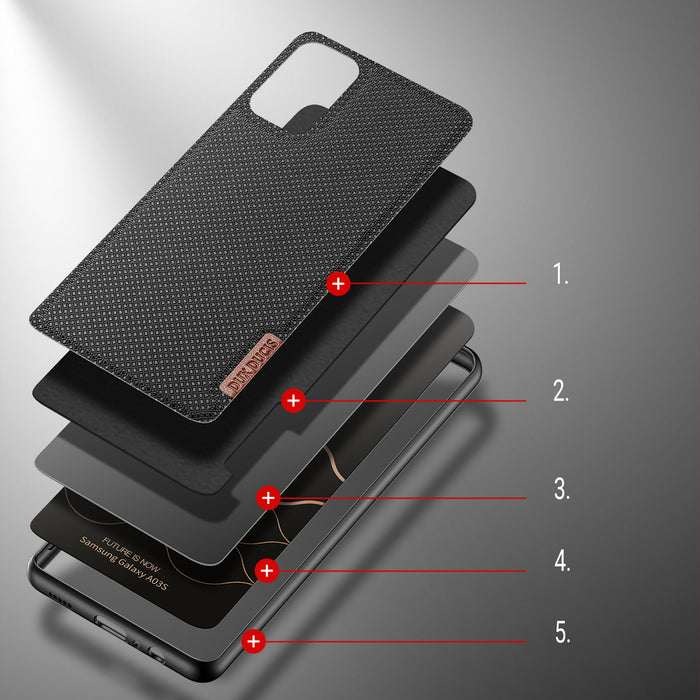 Dux Ducis Fino case covered with nylon material for Samsung Galaxy A03s black