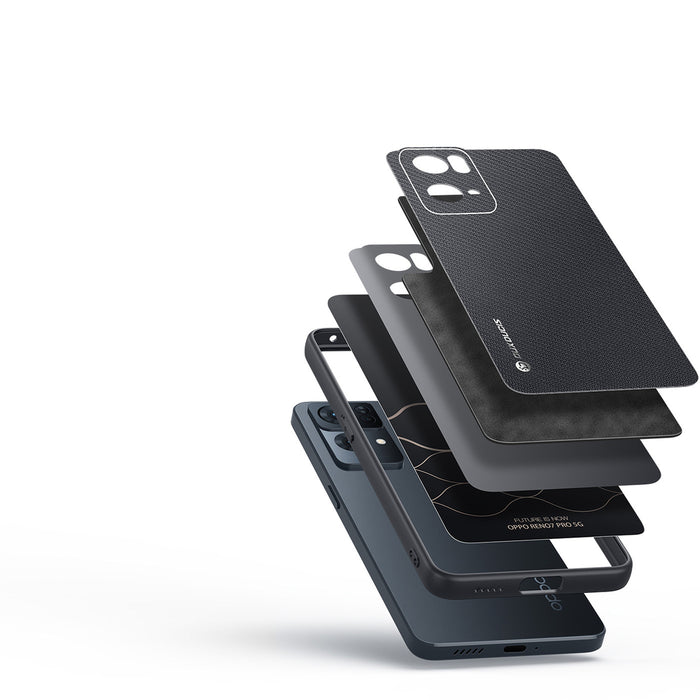 Dux Ducis Fino case cover covered with nylon material Oppo Reno7 Pro 5G black
