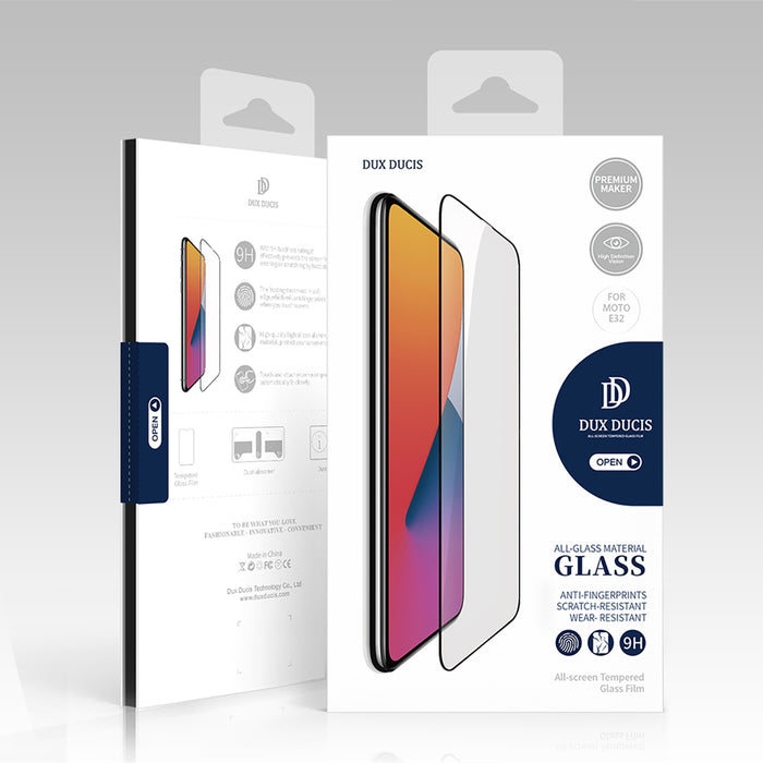 Dux Ducis 10D Tempered Glass 9H full screen tempered glass with frame Motorola Moto E32 black (case friendly)