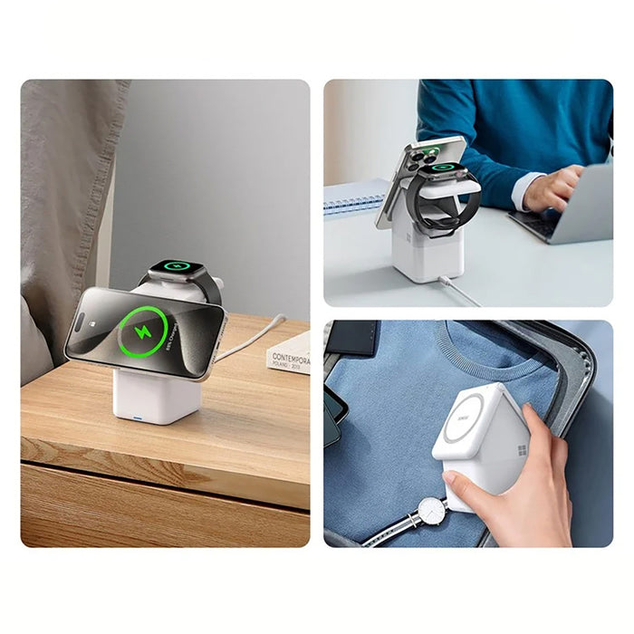 Duzzona W20 15W 4in1 inductive charger for iPhone / AirPods / Apple Watch with night lamp - white