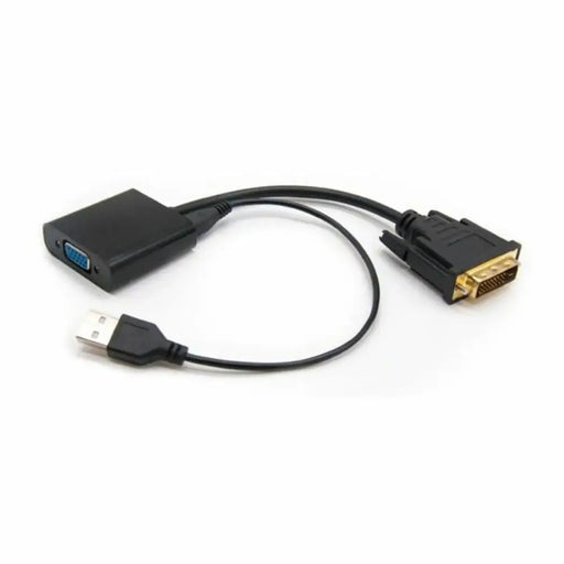 DVI to VGA Adapter NANOCABLE 10.16.2008-BK Black - Компютър Кабели и адаптери<<<Компютри|