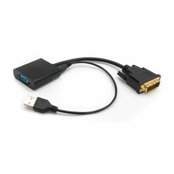 DVI to VGA Adapter NANOCABLE 10.16.2008-BK Black - Компютър Кабели и адаптери<<<Компютри|