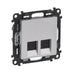 ДВОЙНА КОМПЮТЪРНА РОЗЕТКА RJ45 CAT.5E FTP VALENA LIFE LEGRAND - АЛУМИНИЙ - Ключове контакти димери и