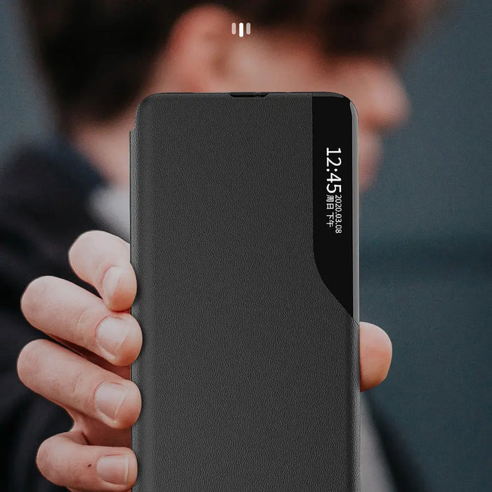 Eco Leather View Case Cover for Xiaomi Redmi Note 12 Pro / Poco X5 Pro 5G with Flip Stand Black - Cell phone cases