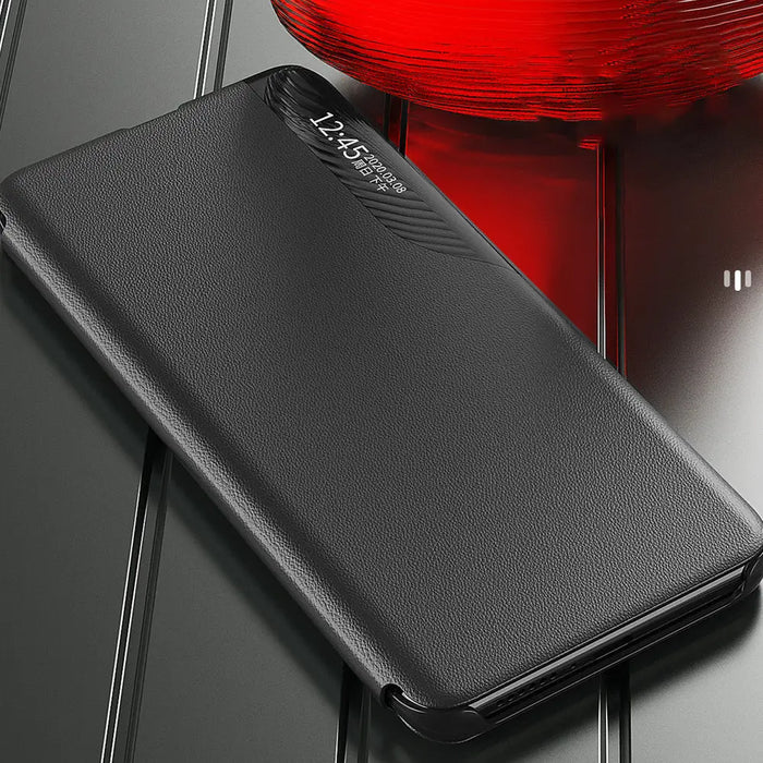 Eco Leather View Case Cover for Xiaomi Redmi Note 12 Pro / Poco X5 Pro 5G with Flip Stand Black - Cell phone cases