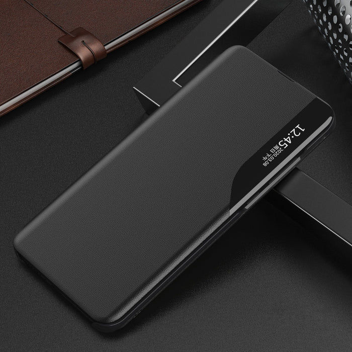 Eco Leather View Case elegant bookcase type case with kickstand for Samsung Galaxy A22 4G black - Cell phone cases