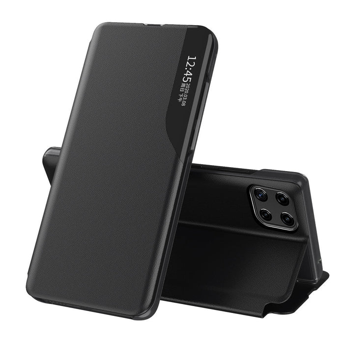 Eco Leather View Case elegant bookcase type case with kickstand for Samsung Galaxy A22 4G black - Cell phone cases