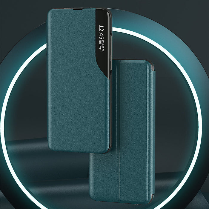 Eco Leather View Case elegant bookcase type case with kickstand for Samsung Galaxy A22 4G black - Cell phone cases
