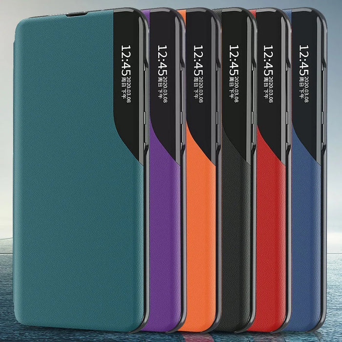 Eco Leather View Case elegant bookcase type case with kickstand for Samsung Galaxy A02s EU blue - Cell phone cases