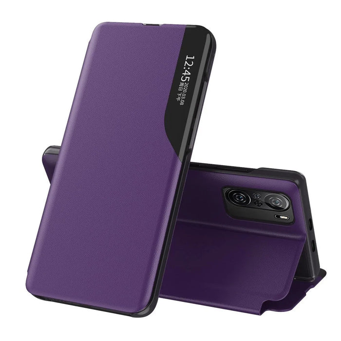 Eco Leather View Case Elegant Flip Cover Case with Stand Function Xiaomi Redmi K40 Pro + K40 Pro / K40 / Poco F3 Purple