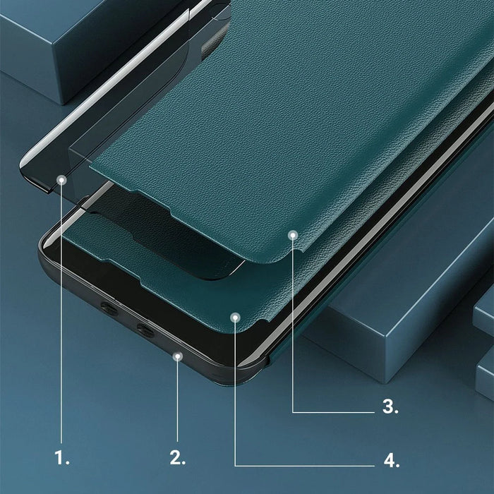 Eco Leather View Case Elegant Flip Cover Case with Stand Function Xiaomi Redmi K40 Pro + K40 Pro / K40 / Poco F3 Purple