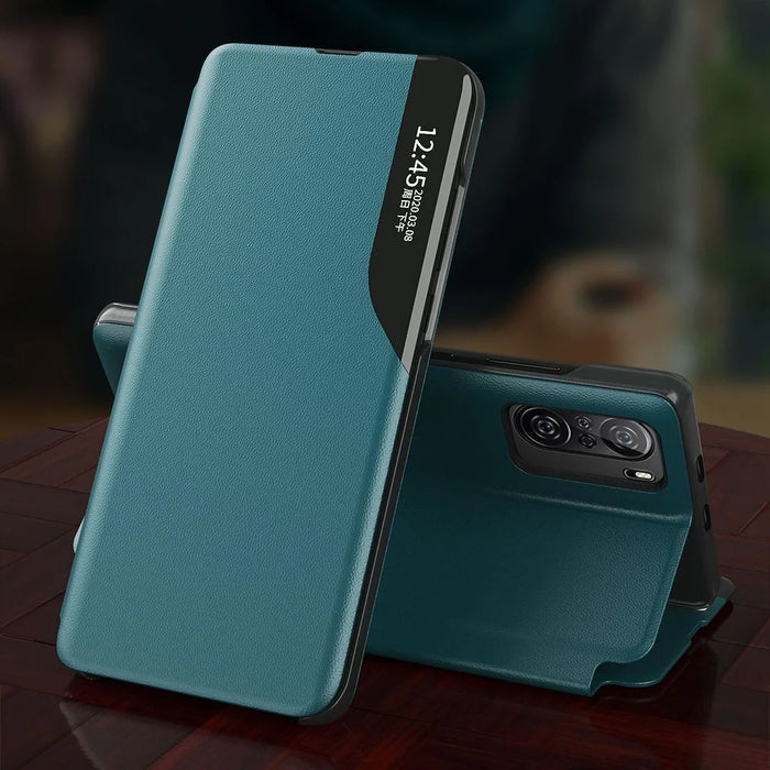 Eco Leather View Case Elegant Flip Cover Case with Stand Function Xiaomi Redmi K40 Pro + K40 Pro / K40 / Poco F3 Purple