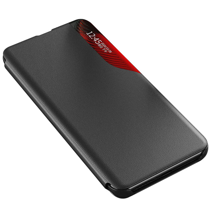 Eco Leather View Case elegant case with a flip cover and stand function for Samsung Galaxy S22 + (S22 Plus) red - Cell