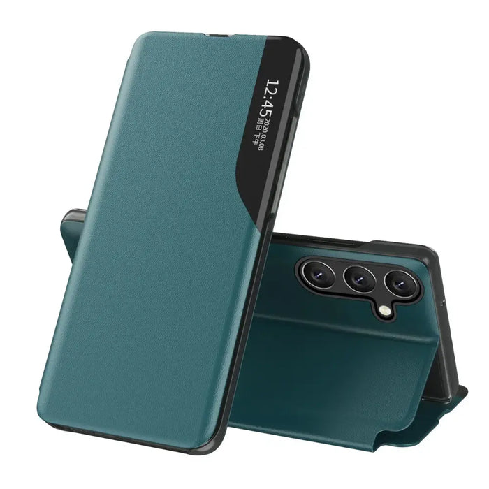 Eco Leather View Case elegant case with flap and stand function for Samsung Galaxy A36 - green - Cell phone cases