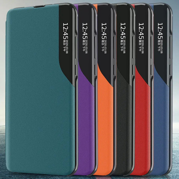 Eco Leather View Case case for Samsung Galaxy S23 Ultra with flip stand black - Cell phone cases and covers<<<HurtelXML