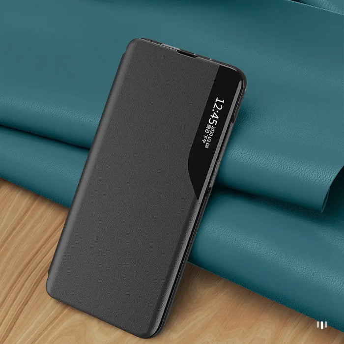 Eco Leather View Case for Samsung Galaxy S25 with Flip Stand - Black - Cell phone cases and covers<<<HurtelXML