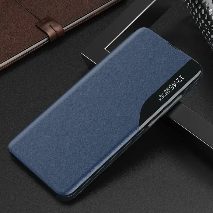 Eco Leather View Case for Samsung Galaxy S25 with Flip Stand - Blue - Cell phone cases and covers<<<HurtelXML