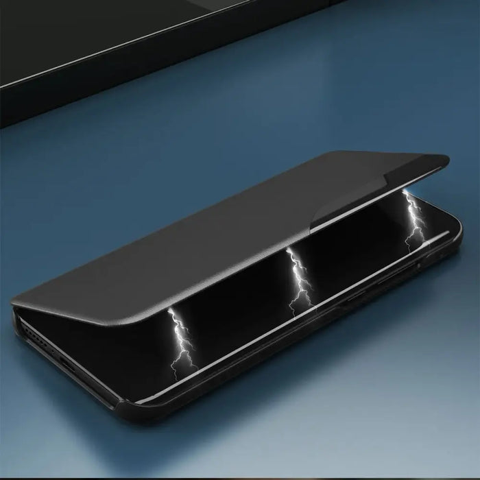 Eco Leather View Case for Samsung S24 Ultra with flap - black - Cell phone cases and covers<<<HurtelXML