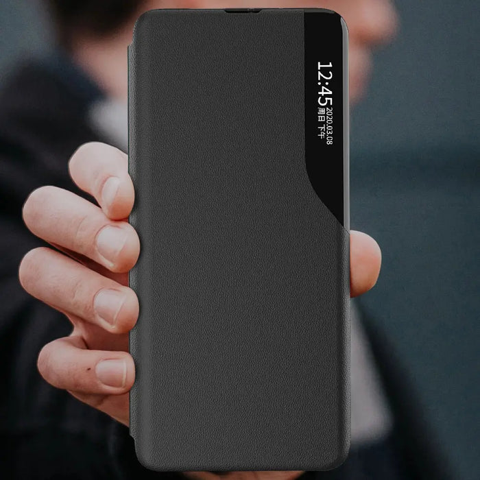 Eco Leather View Case for Samsung S24 Ultra with flap - black - Cell phone cases and covers<<<HurtelXML