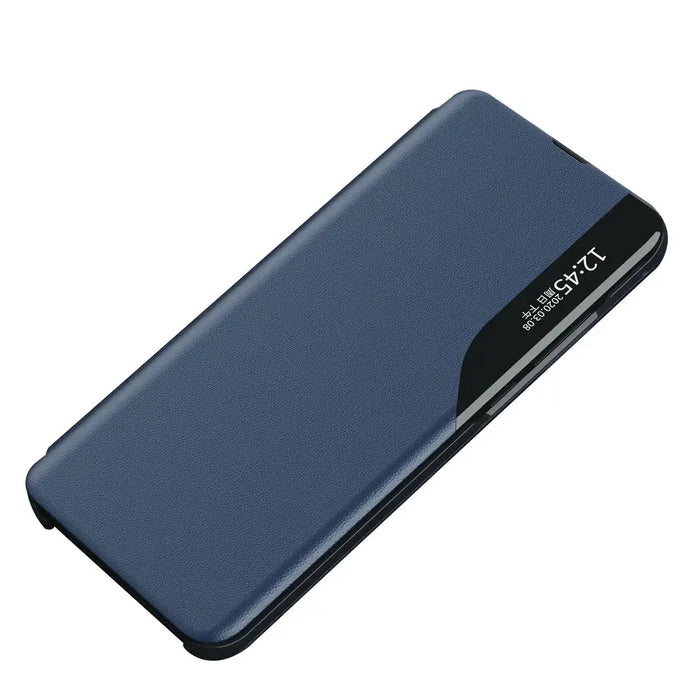 Eco Leather View Case for Samsung S24 Ultra with flap - blue - Cell phone cases and covers<<<HurtelXML