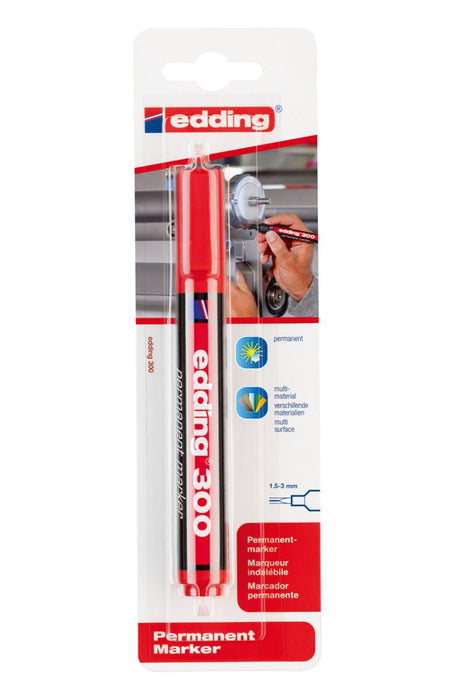 PERMANENT MARKER RED 300/1 EDDING