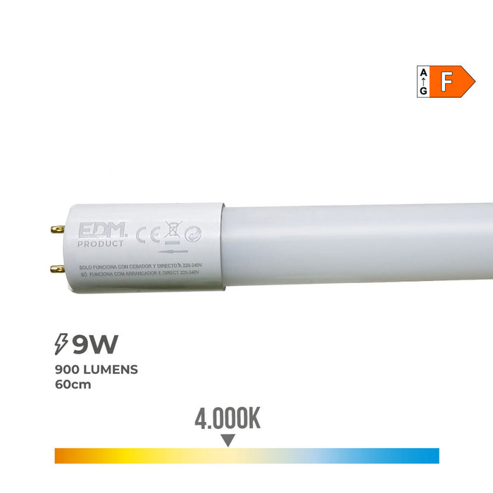 LED Tube EDM 31197 F 18 W 9 W G13 T8 900 Lm Ø 2,6 x 60 cm (4000 K)